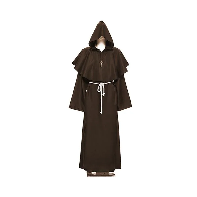 Medieval Friar Hooded Robe Renaissance Cosplay