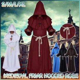 Medieval Friar Hooded Robe Renaissance Cosplay