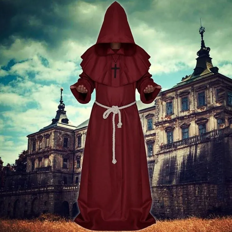 Medieval Friar Hooded Robe Renaissance Cosplay