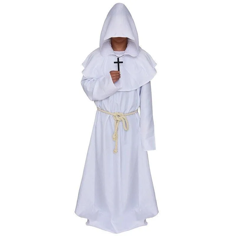 Medieval Friar Hooded Robe Renaissance Cosplay