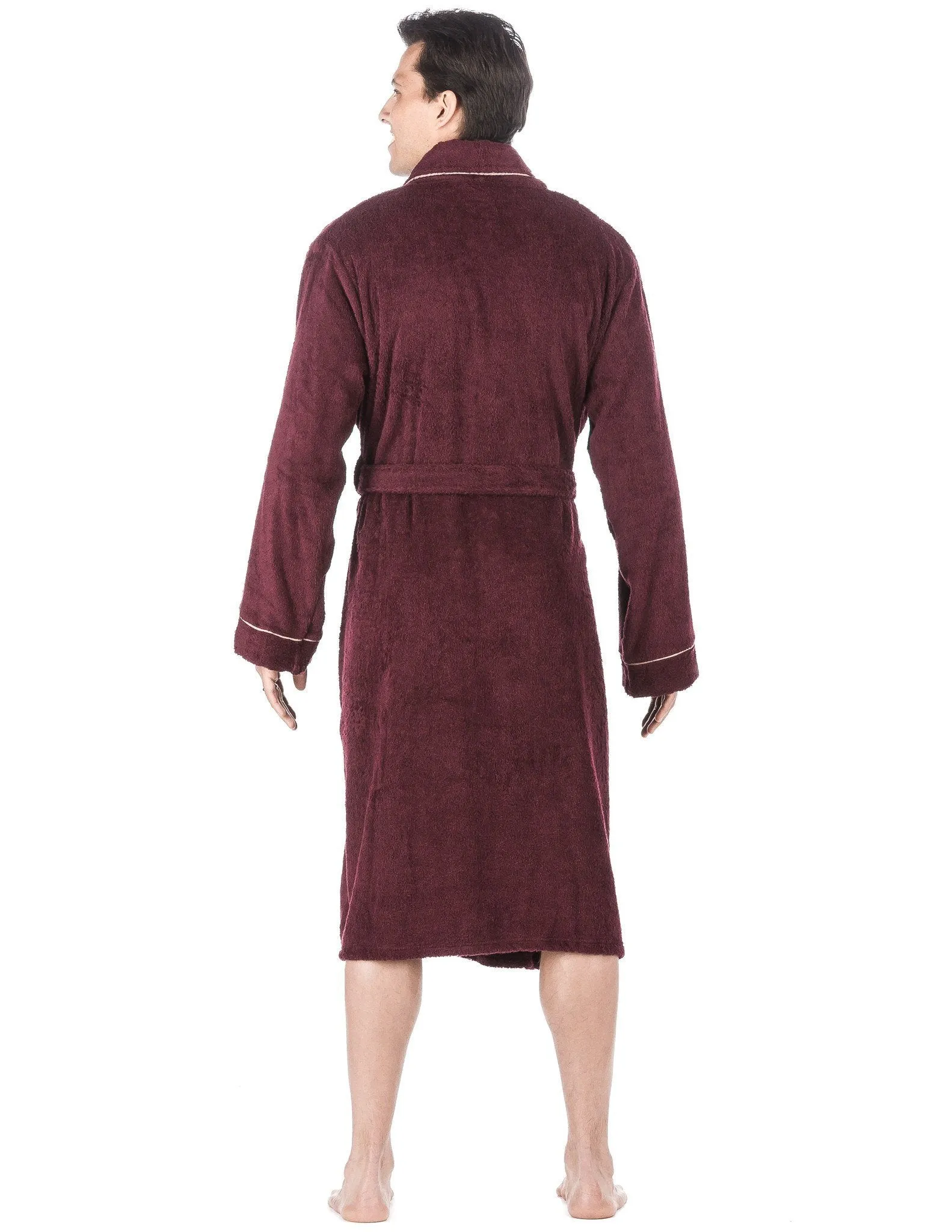 Men's 100% Cotton Terry Bathrobe - Fig