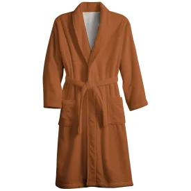 Mens Belt Brown Solid Color Fleece Lounge Robe