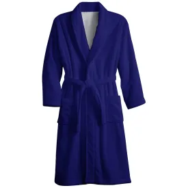 Mens Belt Dark Blue Solid Color Fleece Lounge Robe