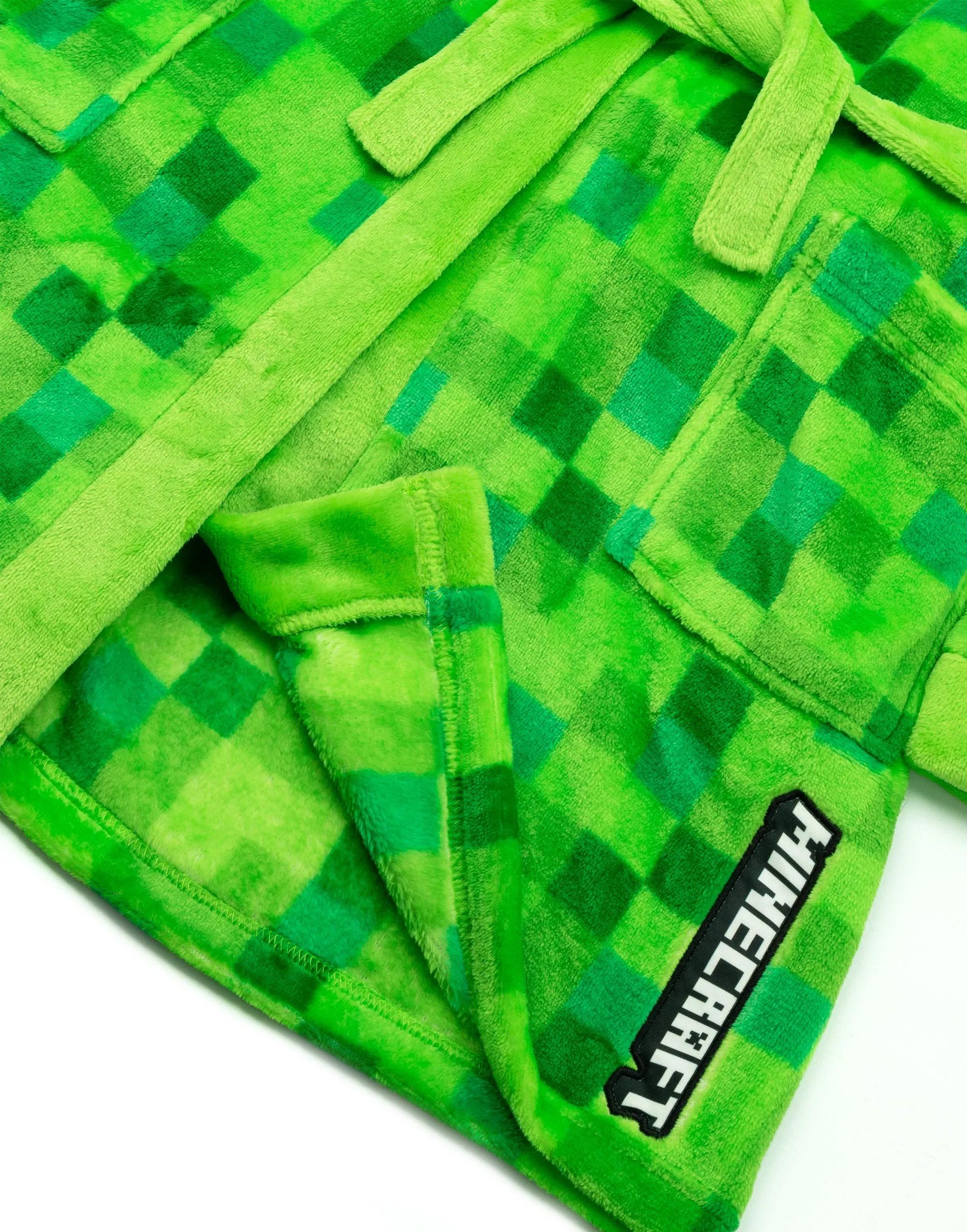 Minecraft Dressing Gown - Pixelated Creeper Gamer Gift - Boys Bathrobe