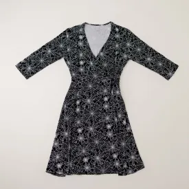 Moni's Closet: Spider Webs Women's 3/4 Sleeve Lounge Wrap Dress