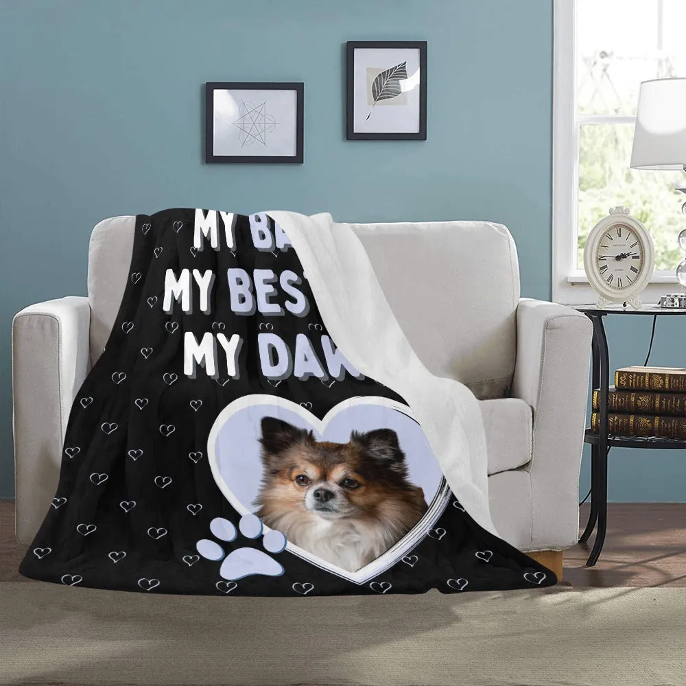 My Heart Custom Pet Photo Blanket | Gifts for Dog Moms | Dog Memorial Ideas | Gifts for Dog Lovers | Personalized Blankets for New Fur Baby | Made In USA