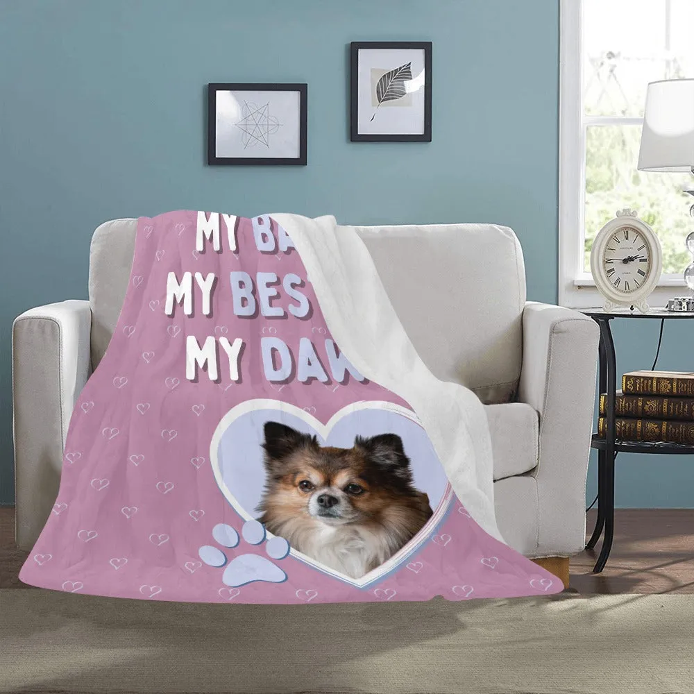 My Heart Custom Pet Photo Blanket | Gifts for Dog Moms | Dog Memorial Ideas | Gifts for Dog Lovers | Personalized Blankets for New Fur Baby | Made In USA