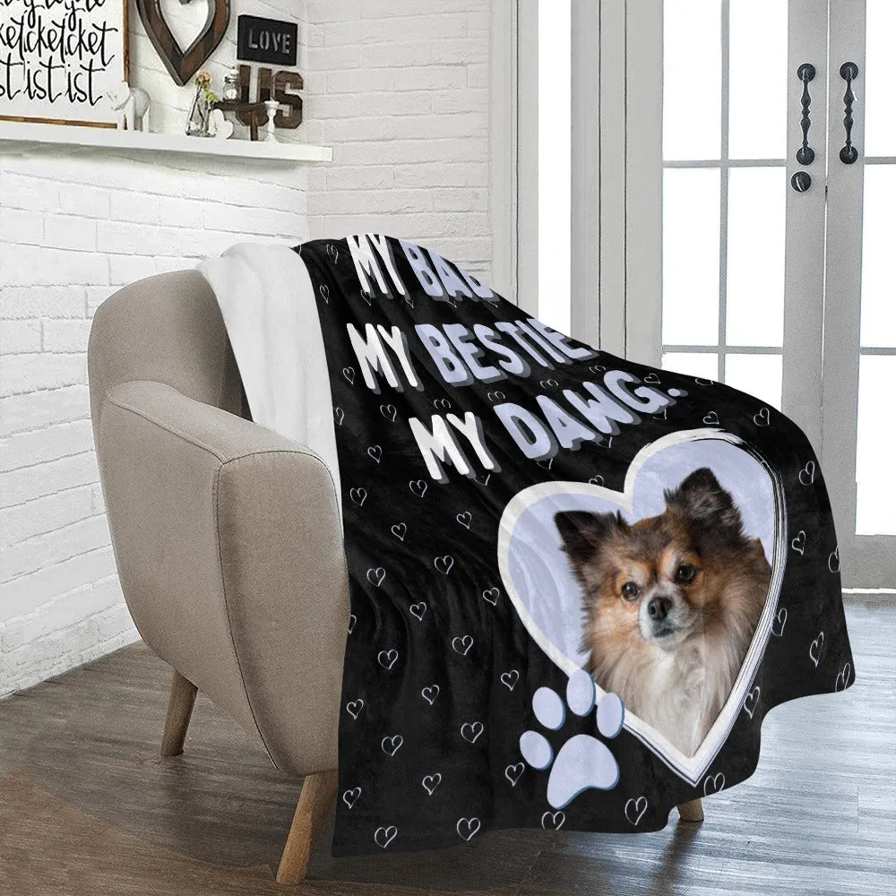 My Heart Custom Pet Photo Blanket | Gifts for Dog Moms | Dog Memorial Ideas | Gifts for Dog Lovers | Personalized Blankets for New Fur Baby | Made In USA