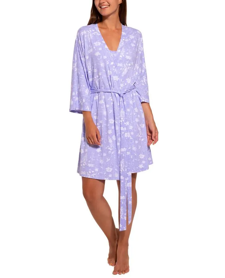 Periwinkle Floral Robe Set