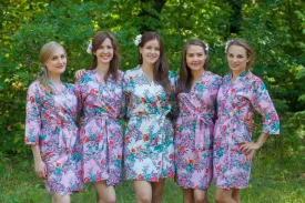 Pink Cute Bows Pattern Bridesmaids Robes