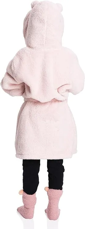 Pink Embrace: Sherpa Girls Robe - Delightful Warmth for Little Princesses