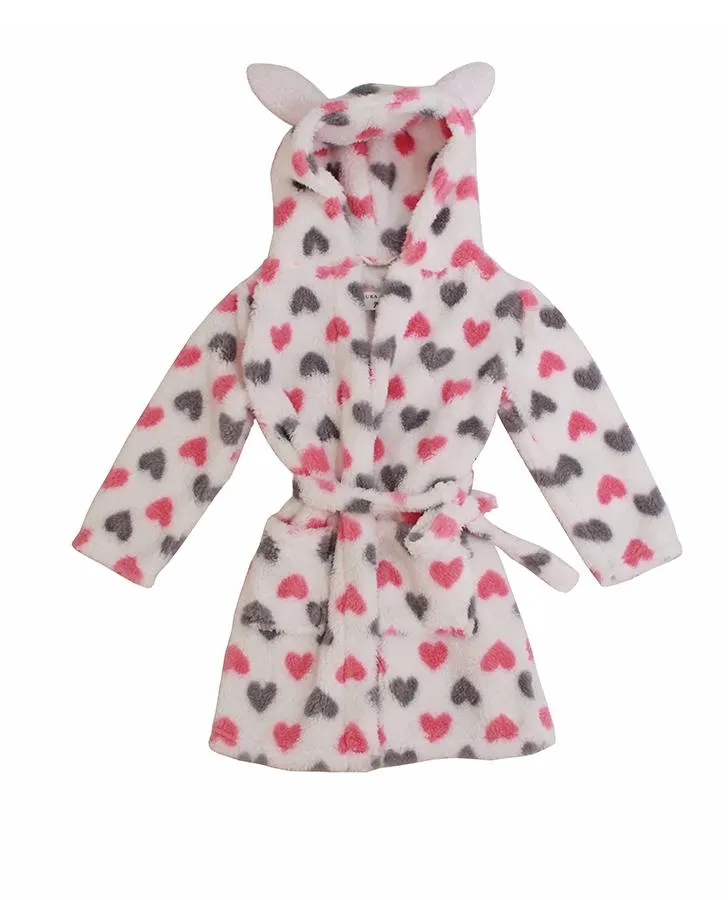 Pink Hearts Bunny Robe