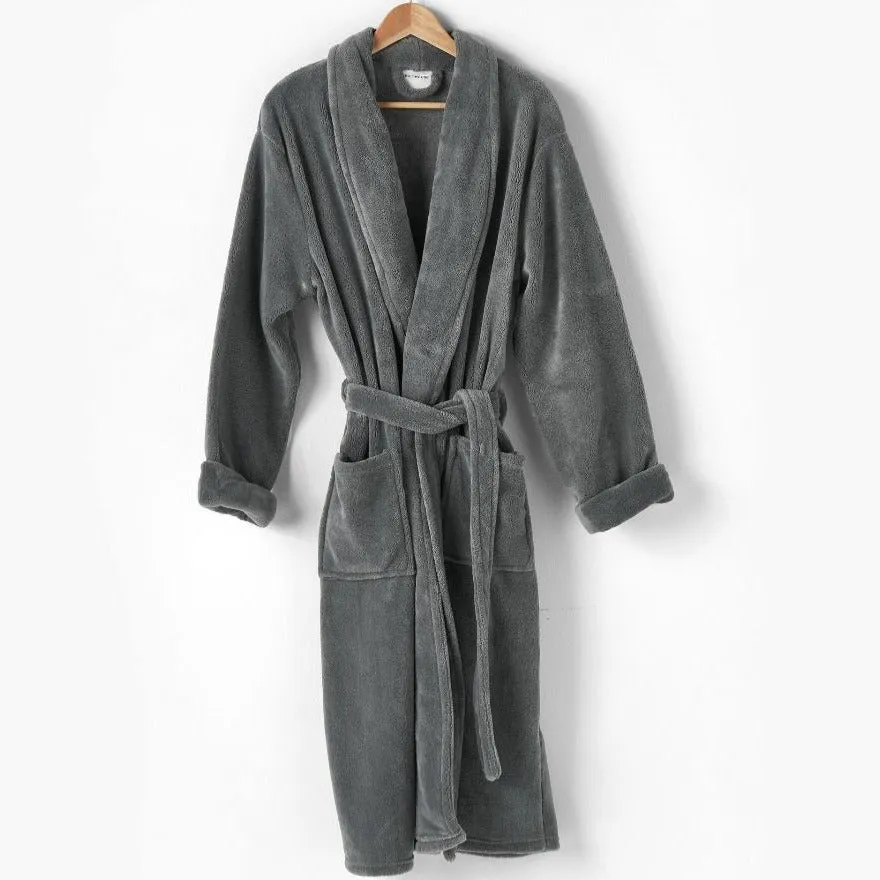 Plush Charcoal Bathrobe by Linen House