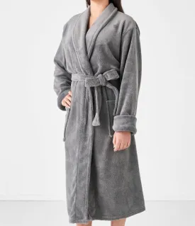 Plush Charcoal Bathrobe by Linen House