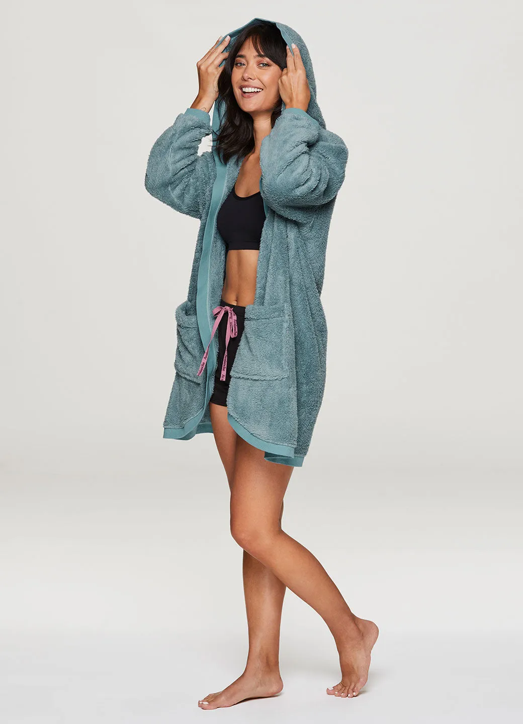 Plush Hooded Sherpa Robe