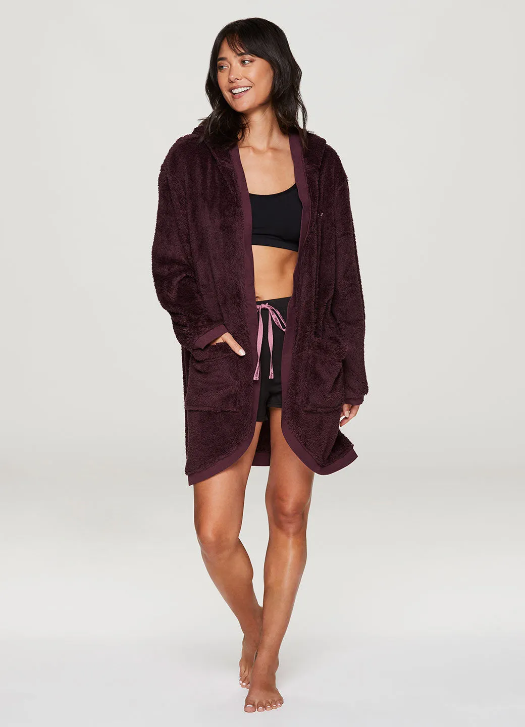 Plush Hooded Sherpa Robe