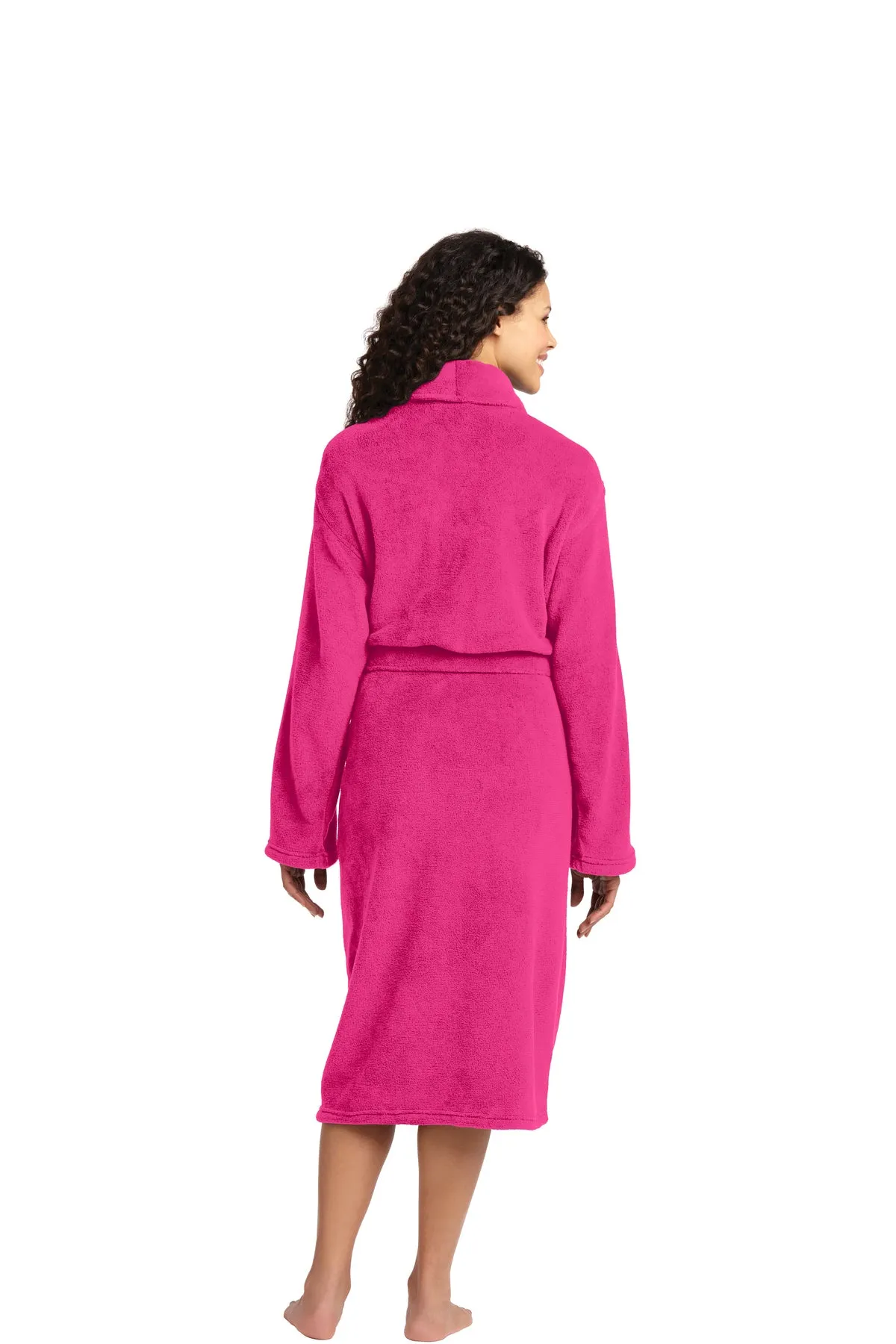 Port Authority Plush Microfleece Custom Shawl Collar Robes, Pink Raspberry