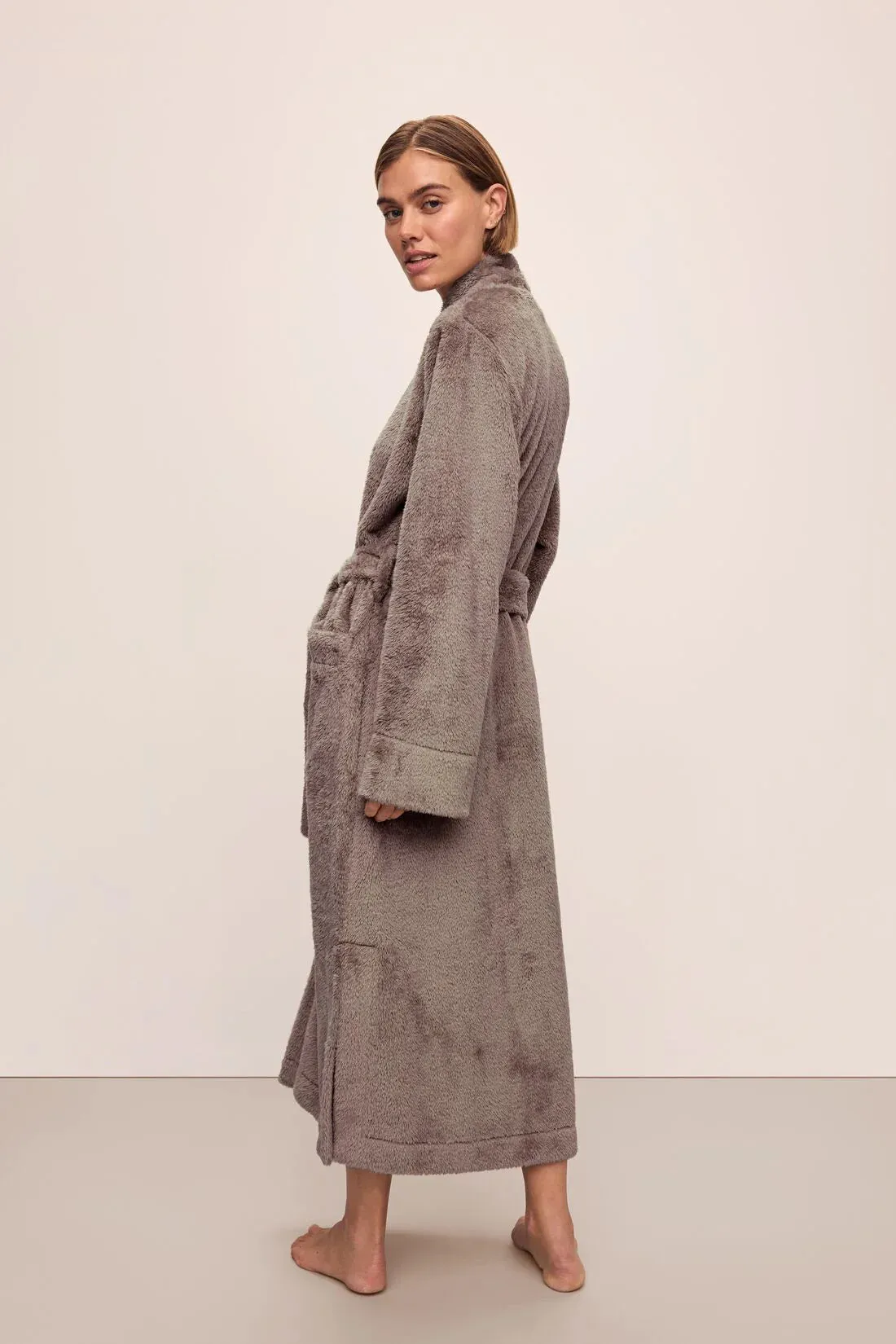 Renew Plush Long Robe in Toffee