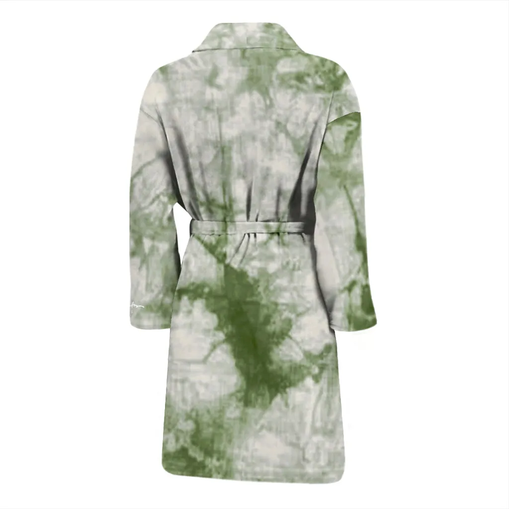 Sage Tie Dye Bath Robe - Men