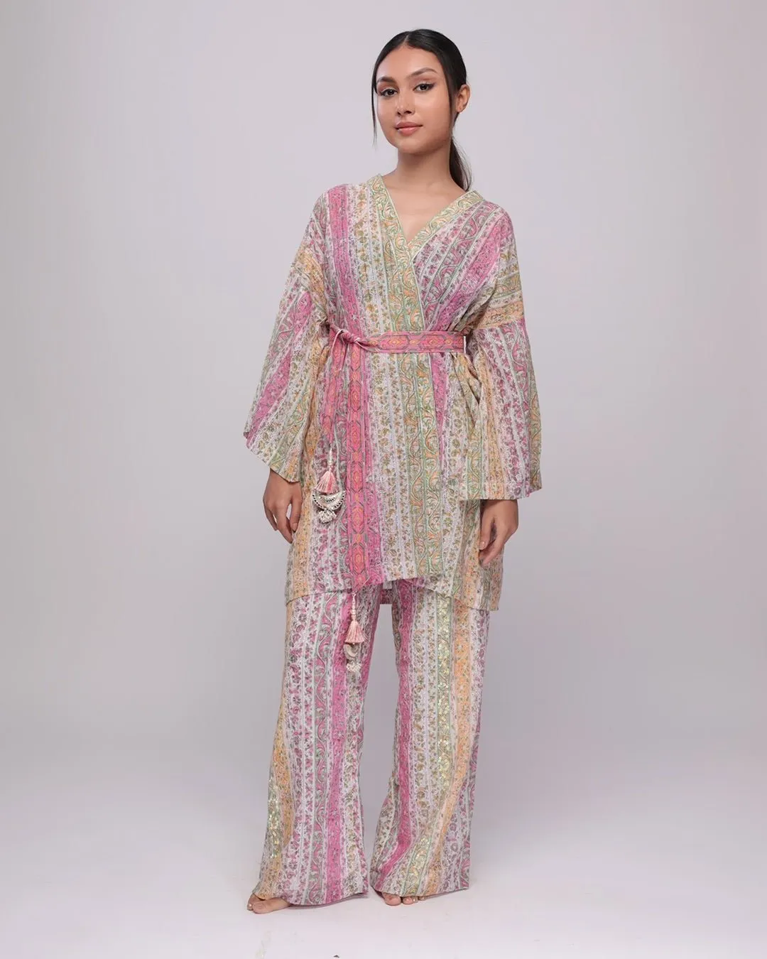 Sienna Printed Robe and Pant Set