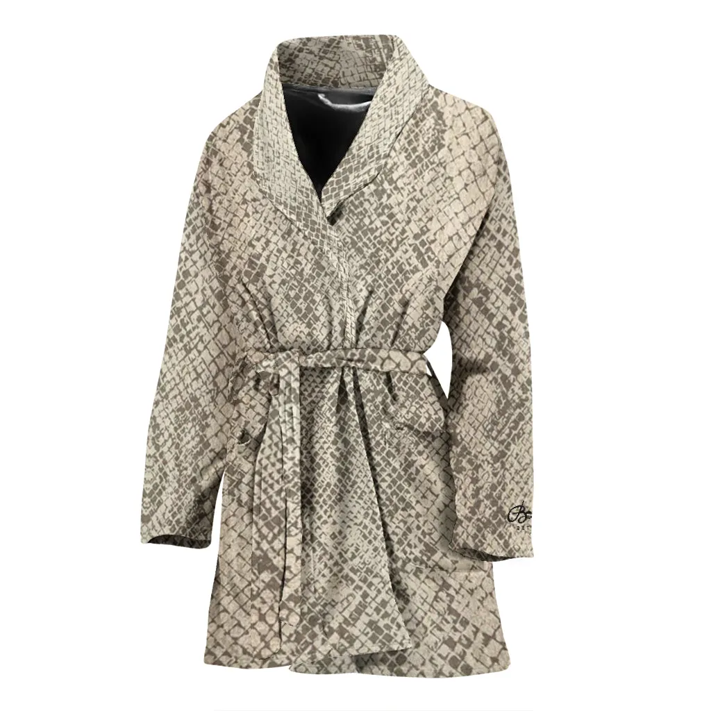 Snake Print Bath Robe - Women