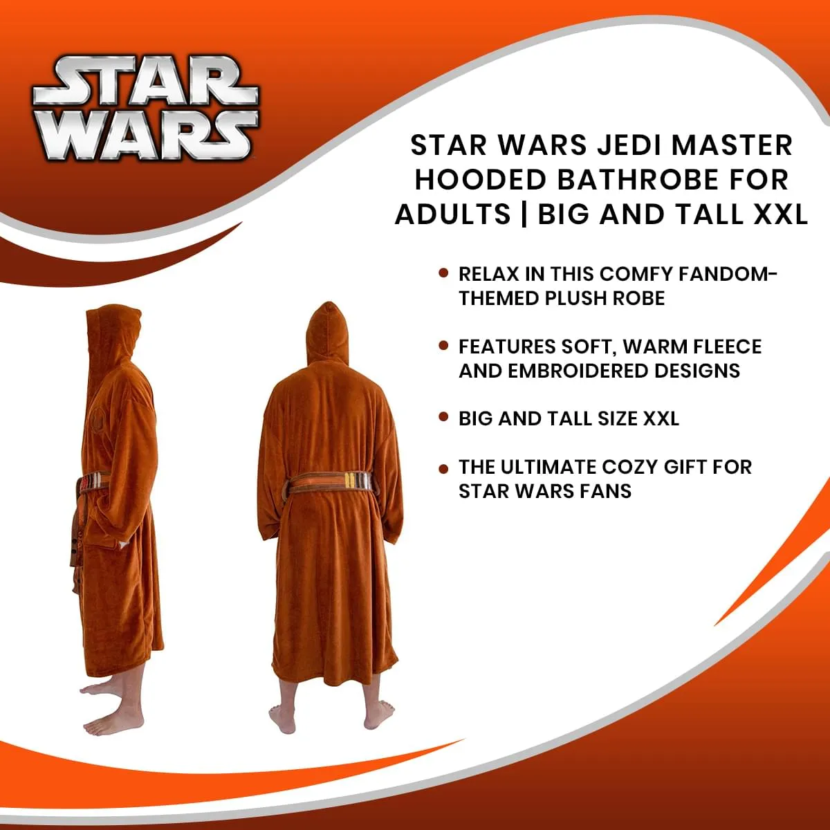 Star Wars Jedi Master Hooded Bathrobe For Adults