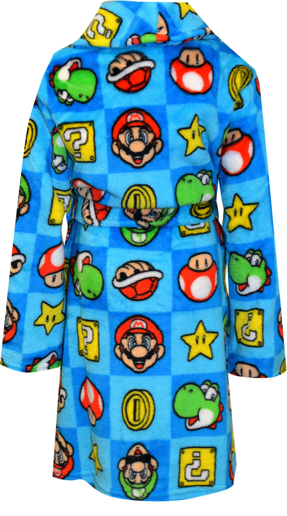 Super Mario Brothers Classic Characters Blue Plush Robe