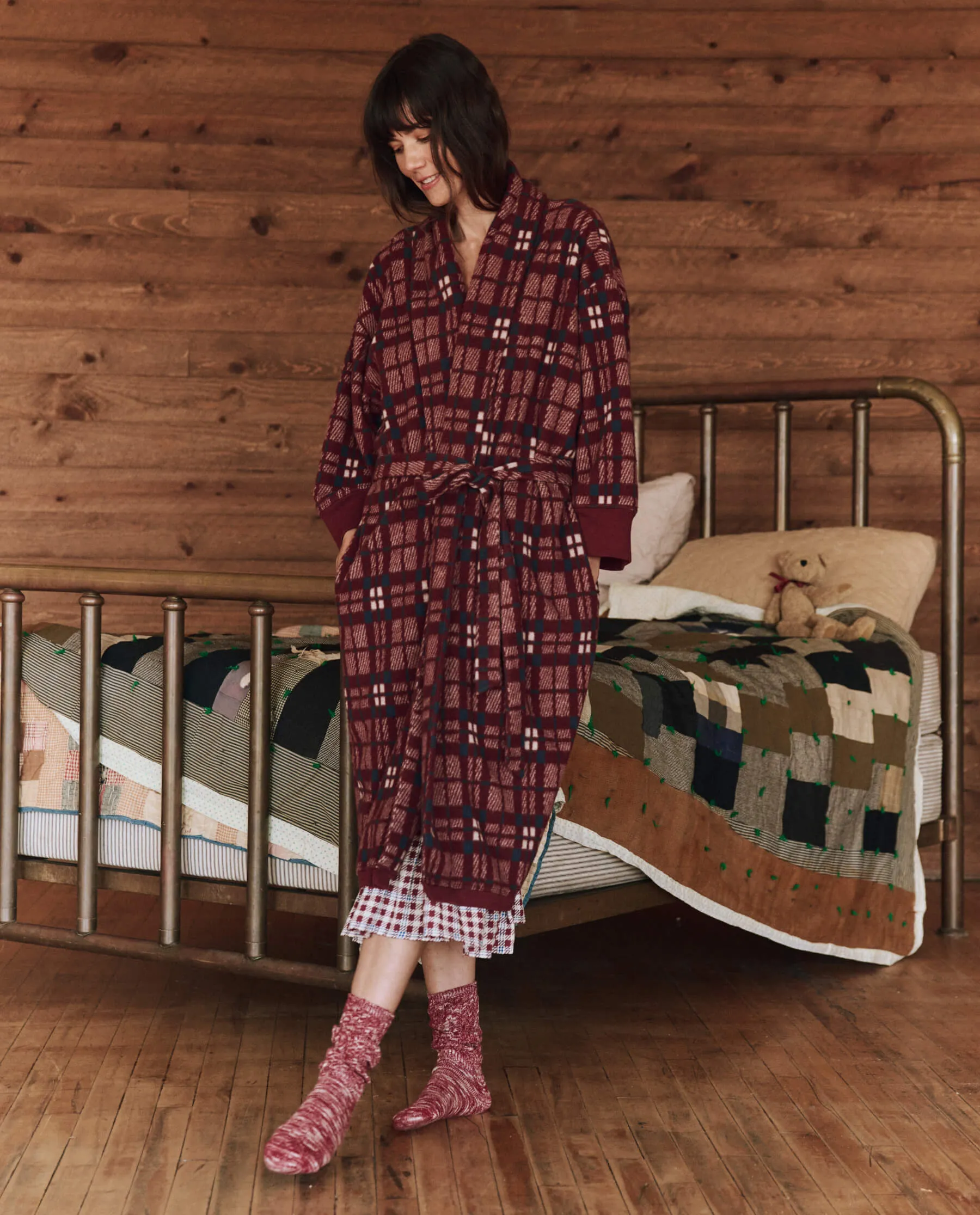 The Plush Fleece Robe. -- Fireside Plaid