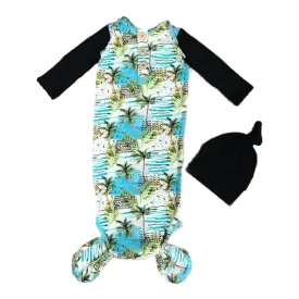 Tropical Palms Knot Gown & Hat