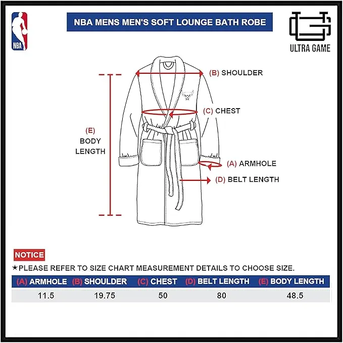 Ultra Game NBA men's Lounge Bath Robe, Minnesota Timberwolves, Team Color, One Size|Minnesota Timberwolves