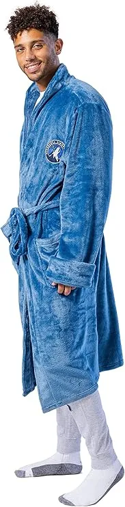 Ultra Game NBA men's Lounge Bath Robe, Minnesota Timberwolves, Team Color, One Size|Minnesota Timberwolves