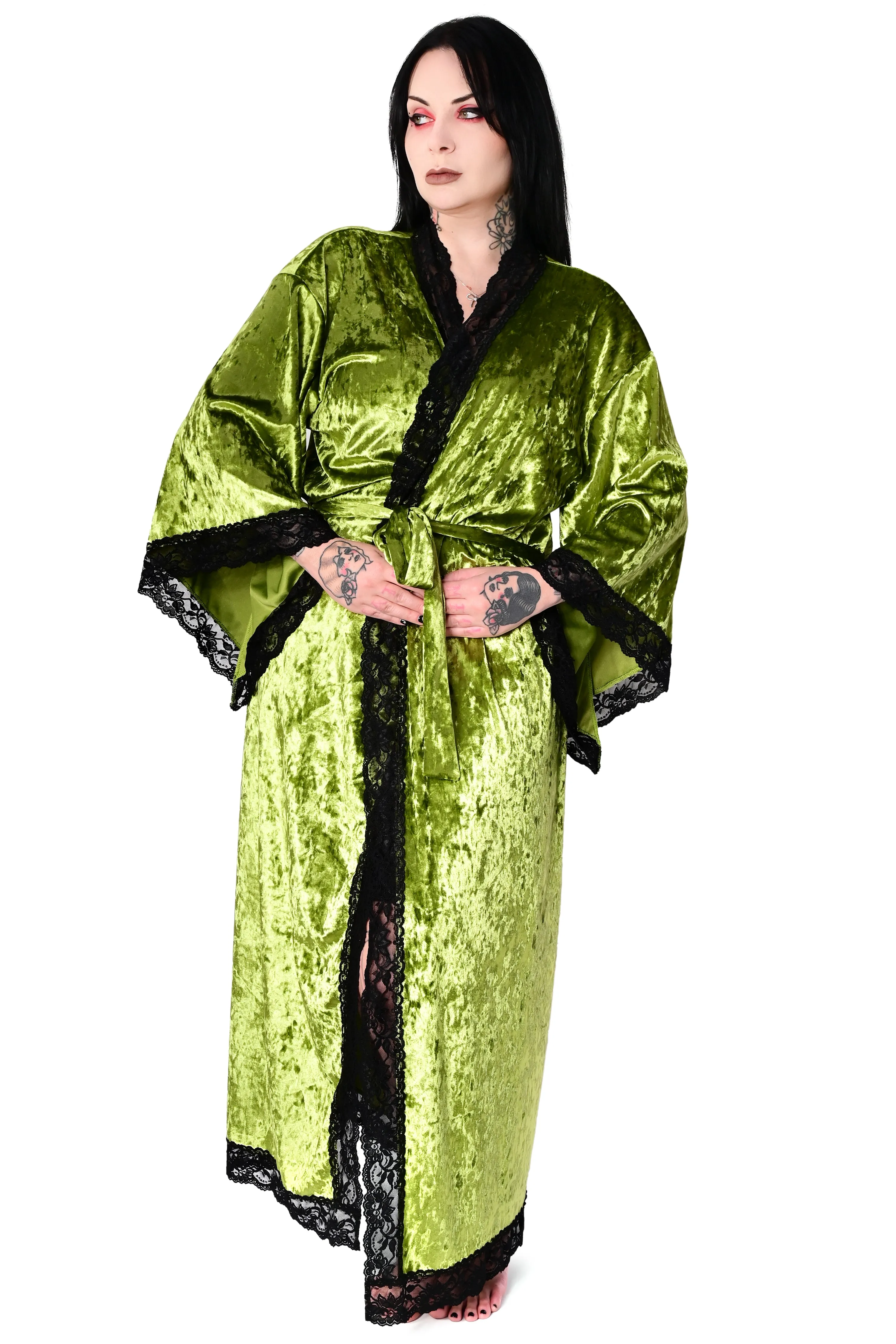 Velvet Bathory Dressing Robe - Peridot