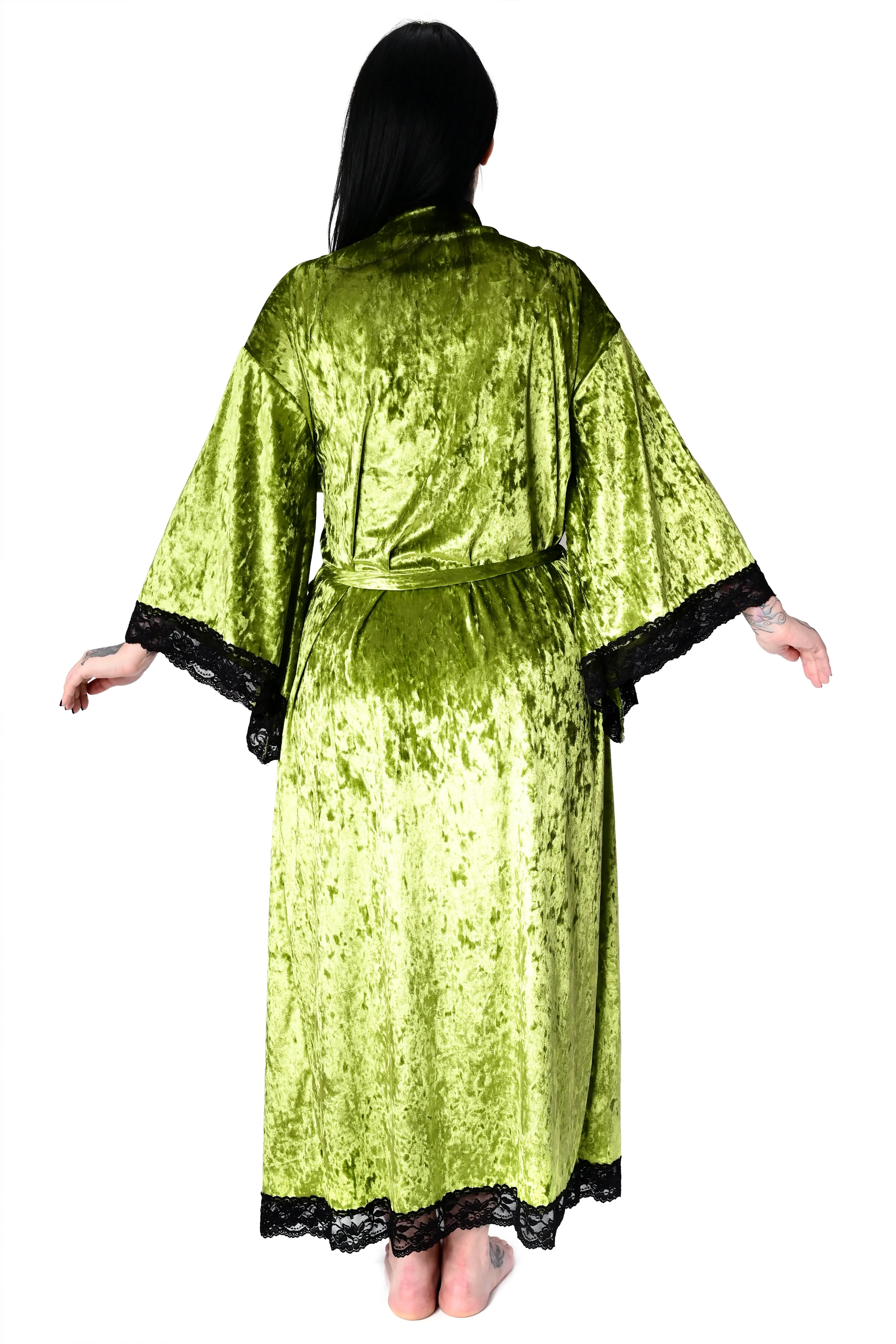 Velvet Bathory Dressing Robe - Peridot