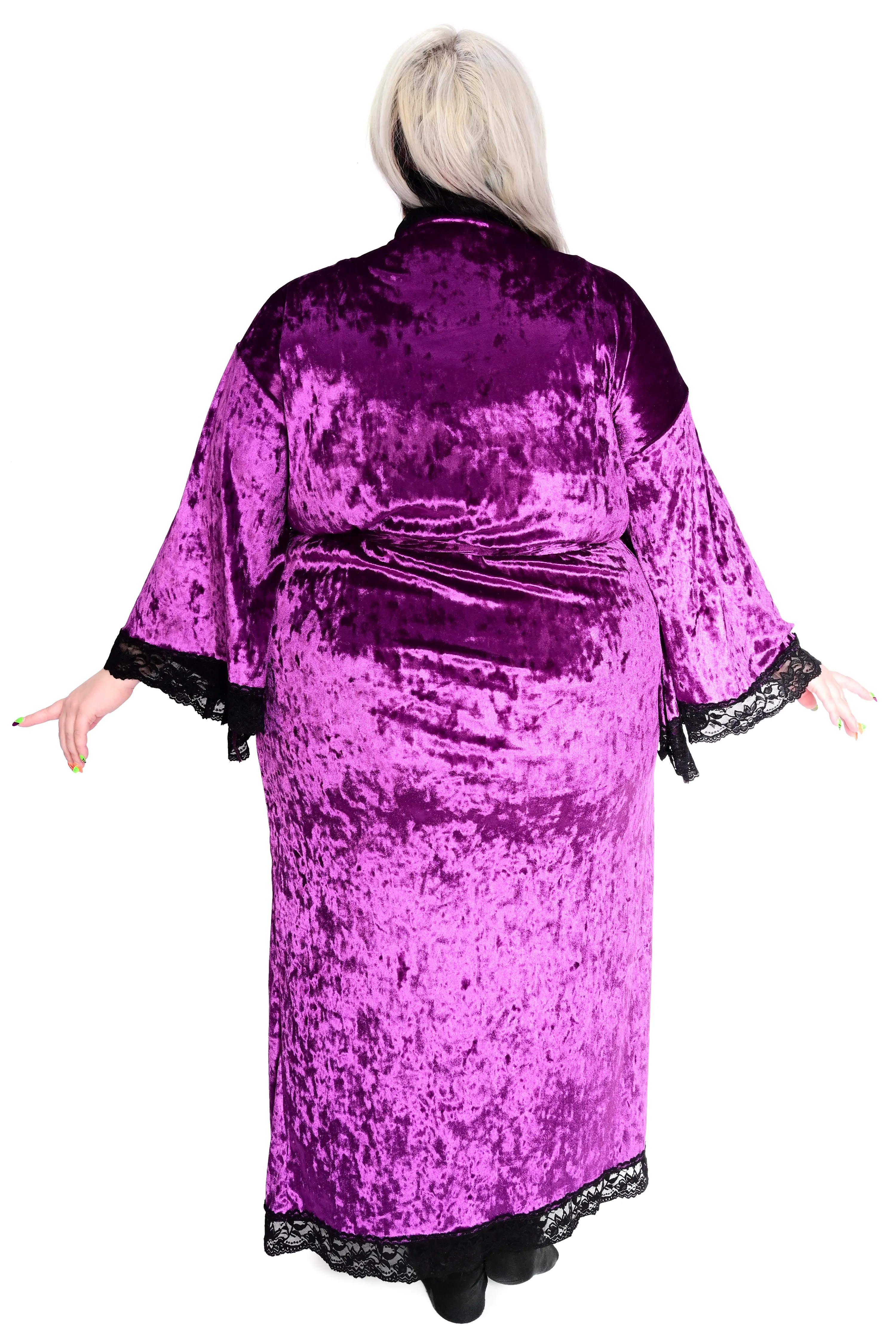 Velvet Bathory Dressing Robe - Purple Garnet