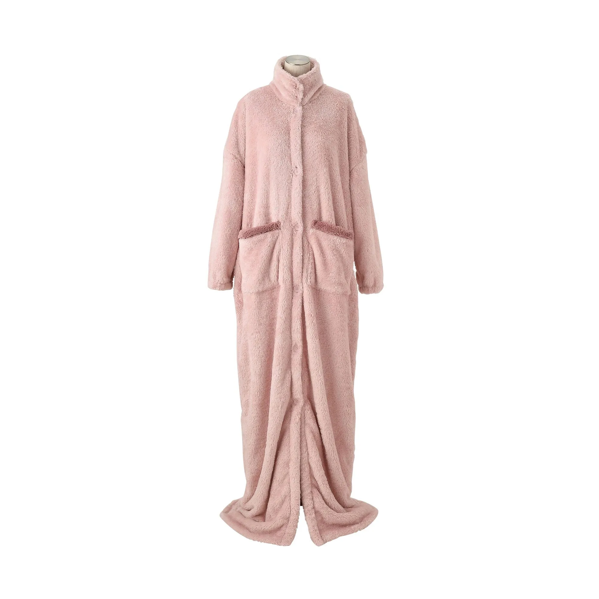 Warm Fleece Blanket Robe Pink