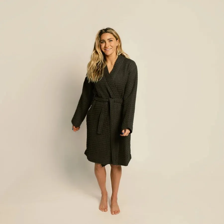 Weightless Waffle Robe in Ash