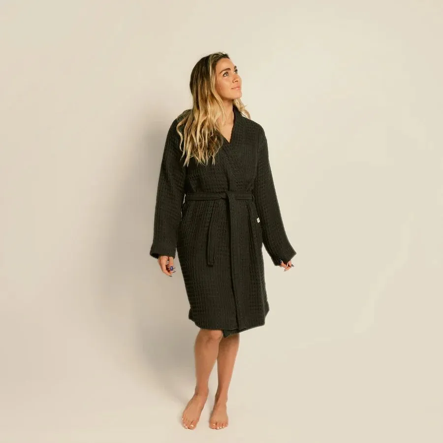 Weightless Waffle Robe in Ash