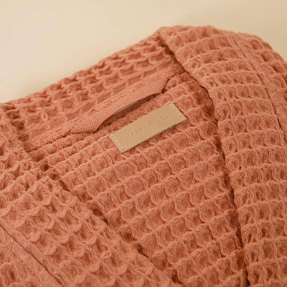 Weightless Waffle Robe in Terracotta