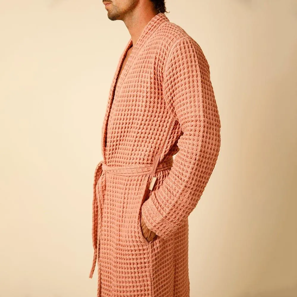 Weightless Waffle Robe in Terracotta