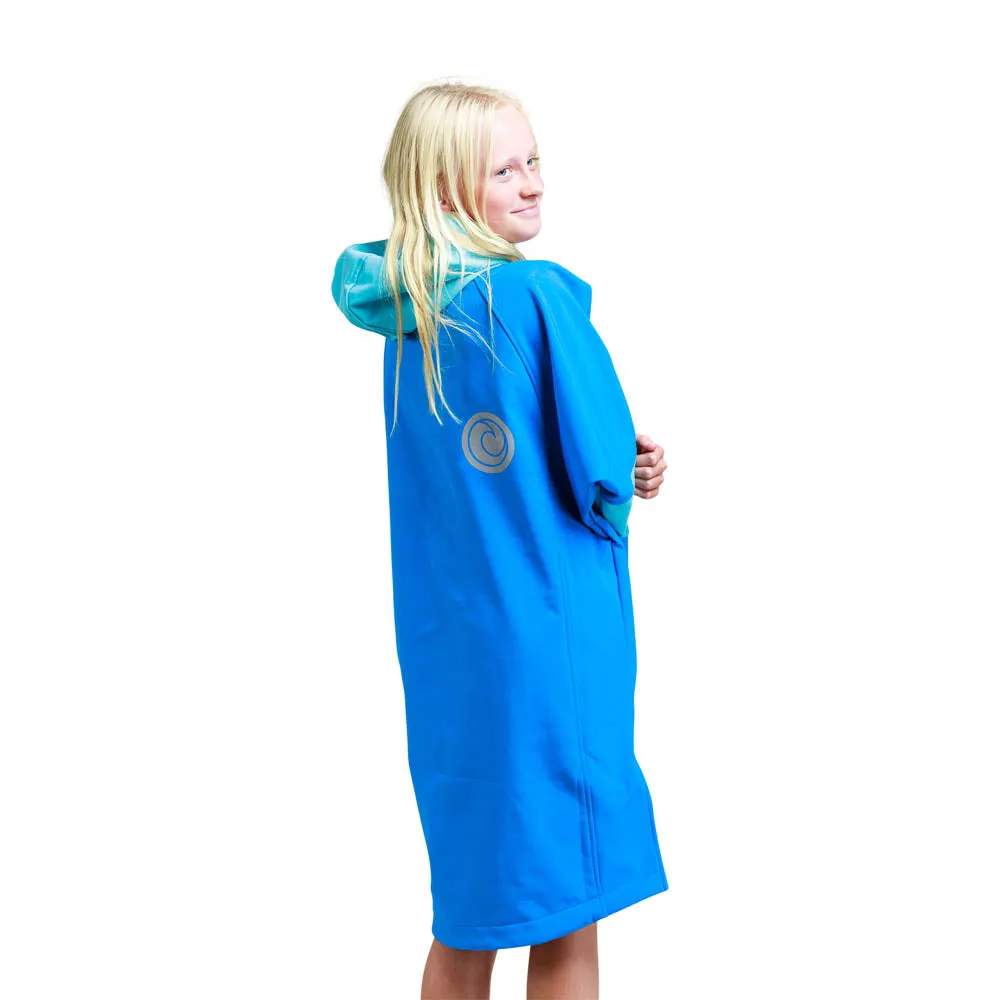 White Water Kids Soft Shell Childrens Drying / Changing Robe - Cobalt/Grey Lining