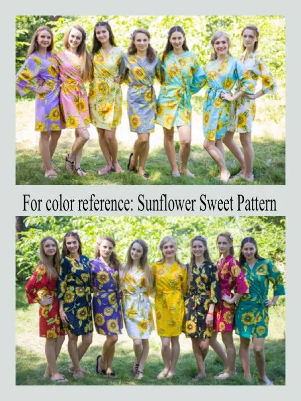 YELLOW SUNFLOWER ROBES FOR BRIDESMAIDS | GETTING READY BRIDAL ROBES